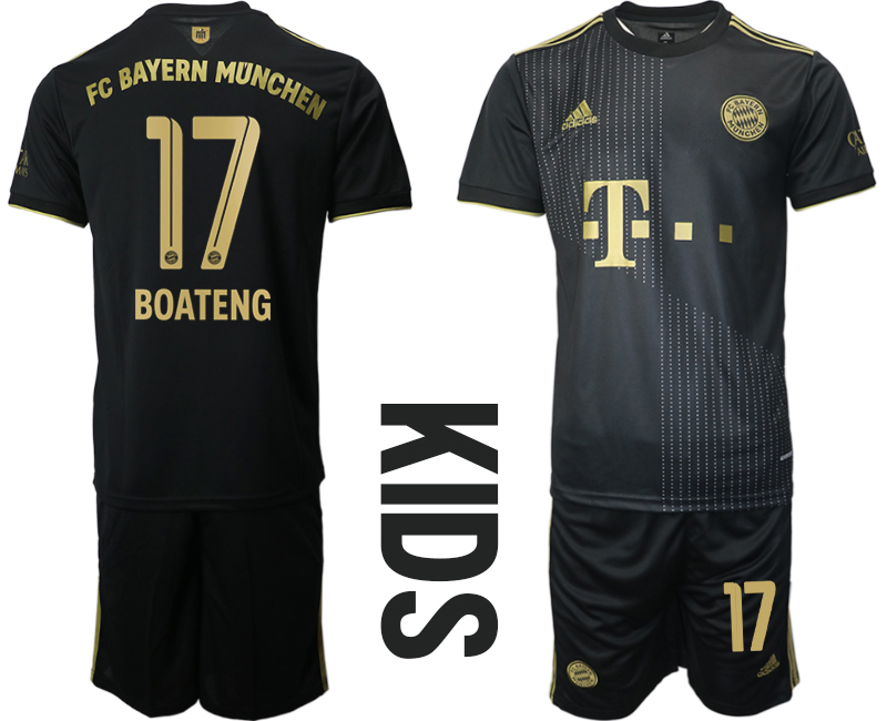 Youth 2021-2022 Club Bayern Munich away black #17 Soccer Jersey